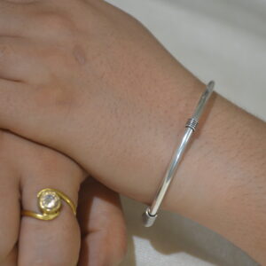 SJ 925 oxidised plain kada for girls/ladies.