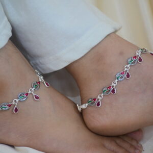 SJ Collection Silver Anklet Payal For Women Girls.