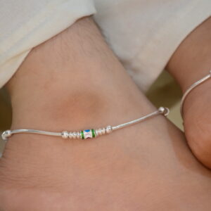 SJ Silver Simple Anklet For Ladies & Girl.