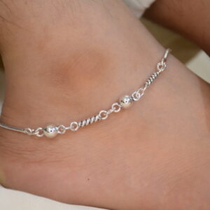 Light Weight 925 Pure Silver Oxidised Anklet Payal For Ladies & Girls.